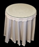 Two Shelf Round Top Table With Glass and