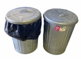 (2) Galvanized Sheet Steel 20 Gallon Trash Cans