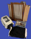 Assorted Dog Items-Gate, Carrier, Seat Cover, Toys