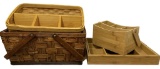 Assorted Straw and Bamboo Baskets and Organizers