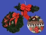 Assorted Christmas Wreaths, etc