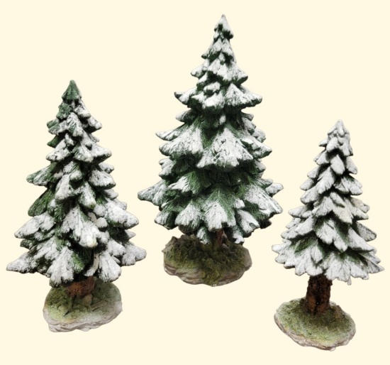 Department 56-“Snowy Scotch Pines Set/3”-Village
