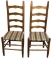 (2) Vintage Wooden Upholstered Chairs With (2)