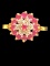 10 Kt Yellow Gold Ruby and Diamond Dome Ring--2.8