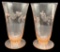 (2) Unknown Manufacturer Etched Iced Tea Glasses