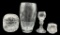 Assorted Glass Items: Etched Glass Bud Vase With