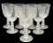 (8) Etched Glass Wine Glasses