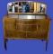 Antique Oak Serpentine Front Buffet with Mirrored