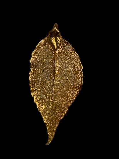 Leaf Pendant—Real Leaf Dipped in Gold—