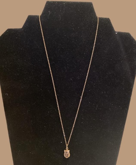 Yellow Gold KA Pendant on Gold Filled 18” Chain
