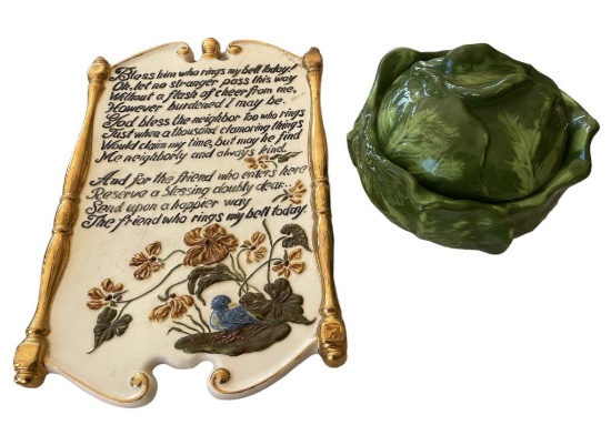 (2) Porcelain Handmade Items Signed by Sara Gordy