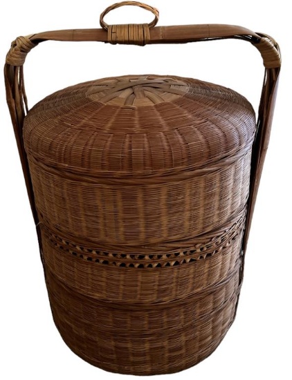 Antique Chinese Bamboo and Woven Cane Wedding