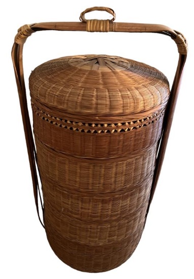 Antique Chinese Bamboo and Woven Cane Wedding