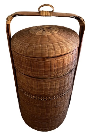 Antique Chinese Bamboo and Woven Cane Wedding