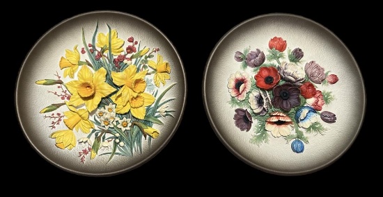 (2) Vintage WH Bossons Hand Painted Wall