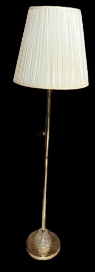 Brass and Crystal Floor Lamp—60.5” To Top of