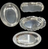 (4) Silver Plate Serving Dishes; (1)