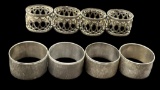 (2) Sets of (4) Silverplated Napkin Rings