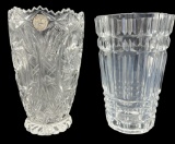 (2) Vintage Lead Crystal Vases—7” Tall, 6.75” Tall