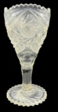 Fentec Clear by McKee 8” Pressed Glass Flower Vase