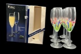 (6) Libbey Napa Country Hand Painted Champagne