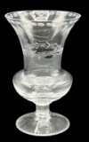 Etched Glass Celery Vase—5” Tall