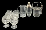 Noritake Bamboo Etched Glass Bar Items: (6)