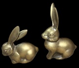 (2) Dowco Brass Bunnies—Korea; 5” Tall
