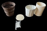 Assorted Waste Baskets and Wall Mount Extendable