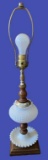 Vintage Milk Glass Lamp—27” To Top of Finial