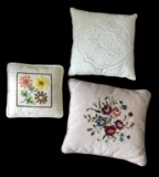 (3) Decorative Pillows—Larger Needlepoint Pillow