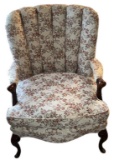 Vintage Upholstered Queen Anne Style Wingback