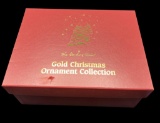 Box of (12) Danbury Mint Gold Christmas Ornaments