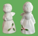 Vintage Enesco Christmas Kissing Angel Figurines—