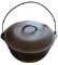 Antique Iron Dutch Oven with Lid, Bale Handle