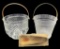 (2) Glass Ice Buckets with Metal Hammered