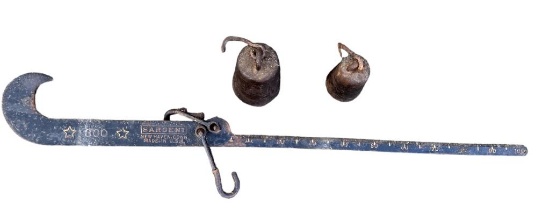 Antique Cotton Bale Scale and Weights