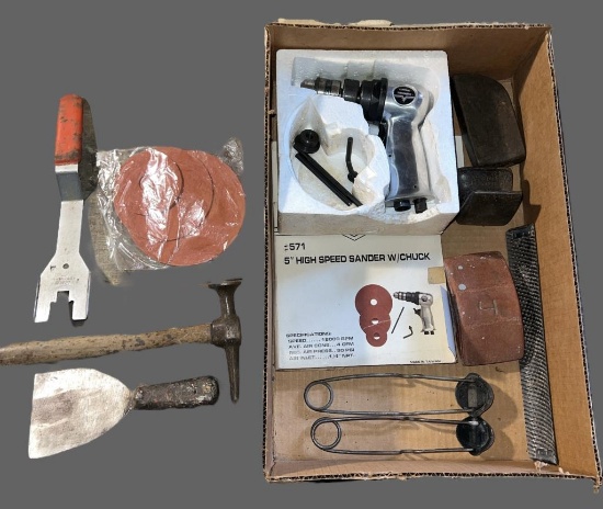 Air Sander and Assorted Body Working Tools