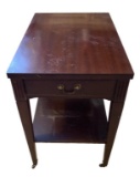 Mahogany 1-Drawer End Table by Mersman,