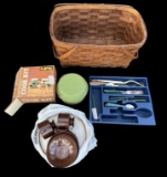 Wicker Picnic Basket 20” x 12”, 10” with Dishes,