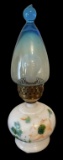 Vintage Milk Glass Electric Lamp with Glass