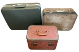 Vintage Luggage—Train Case, Small Suitcase and