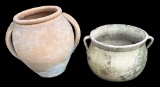 (2) Ceramic Planters: 11” D, 18” H and 13 1/2” D
