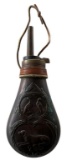 Vintage Copper Brass Black Powder Flask