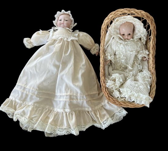 (2) Porcelain Baby Dolls