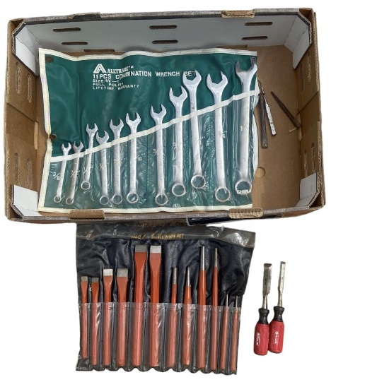 Combination Wrench Set and Punch and Chisel Set
