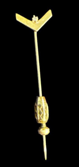 Unmarked Gold Stick Pin--tests to 14 Kt--.9 Grams