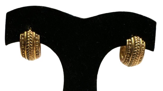 Gold Plated Pierced Earrings with 14 Kt Yellow