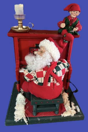 Traditions Animated Santa at Piano with