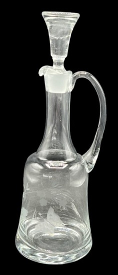 Vintage Toscany Etched Glass Wine Decanter,
